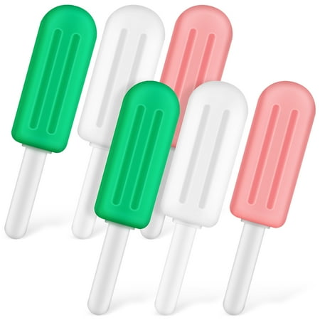 

6 Pcs Popsicle-shaped Silicone Chewies with Grip Handles Braces Aligner Chewies