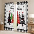thumbnail image 2 of jejeloiu Marry Christmas Black Out Curtains,Red Xmas Pine Curtains Pack of 2 (42x63 Each),Happy New Year Bedroom Curtains,Super Cozy Bedroom Decor, 2 of 6