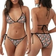 thumbnail image 3 of Naloa Foxes Print Women Halter Bikini Set ,Two Piece Triangle Swimsuit,Tie Bathing Suit,Sexy Triangle Two Piece Swimwear, 3 of 5