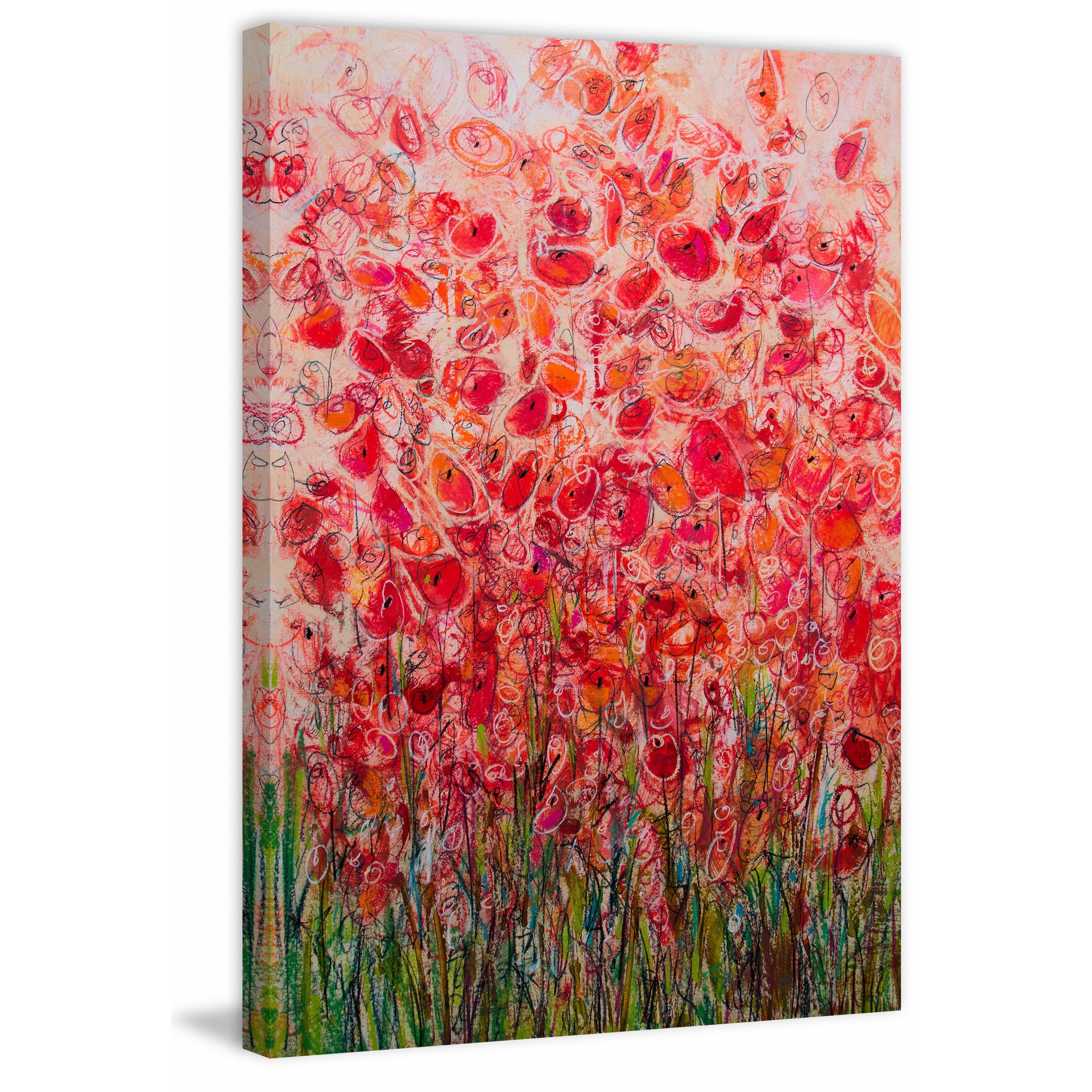 "Flowery Frenzy" Painting Print on Wrapped Canvas