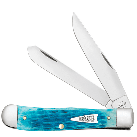 Case XX Crandall Jig Sky Blue Bone Trapper Pocket Knife Slipjoint 50640