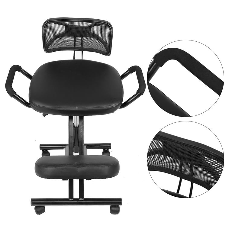 Luxton Ergonomic Kneeling Chair with Extra Padding - Posture Support  Comfortable Office Desk Chair - Angled Rocking Stool &Balancing Seat -  Natural Relief for Neck or Back Pain 