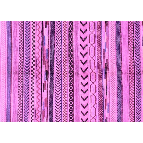 Ahgly Company Indoor Rectangle Oriental Purple Modern Area Rugs, 7' x 10'