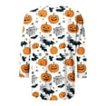 thumbnail image 5 of Wensltd Womens Casual Halloween 3/4 Sleeve Crew Neck Tee Shirts Leopard Pumpkin Shirts Fall Tops, 5 of 5