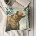 thumbnail image 3 of YINGXI  Forest Animals Pillow Covers Deer Fox Rabbit Bear Decorative Pillows Case Polyester Linen Outdoor for Couch Sofa Room Home Decor 12x12in, 3 of 5