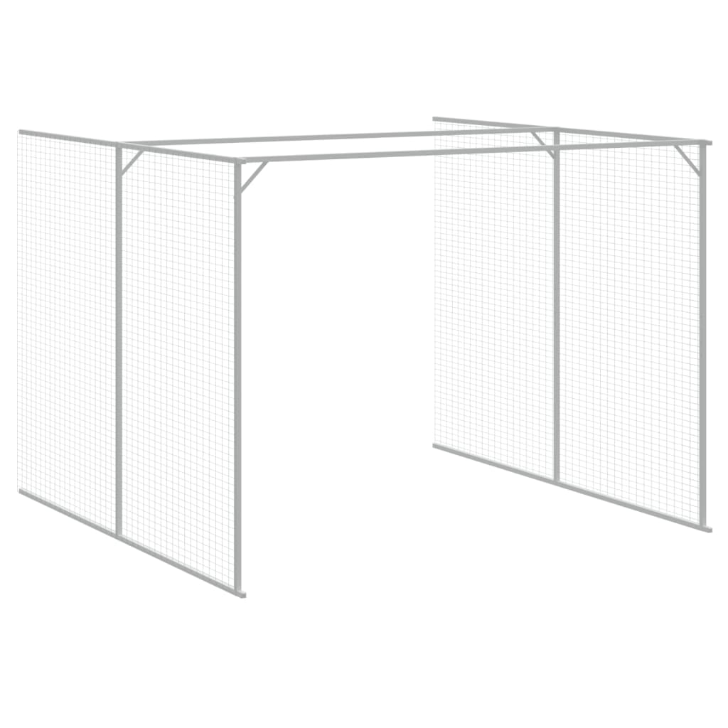 vidaXL Dog House with Run Anthracite 84.3"x260.2"x71.3" Galvanized Steel
