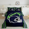thumbnail image 2 of Erosebridal American Football Comforter Set Full Size Rugby Games Bedding Set Sport Arena Dark Navy Blue Green Comforter Sports Theme Quilt Set, 2 of 7