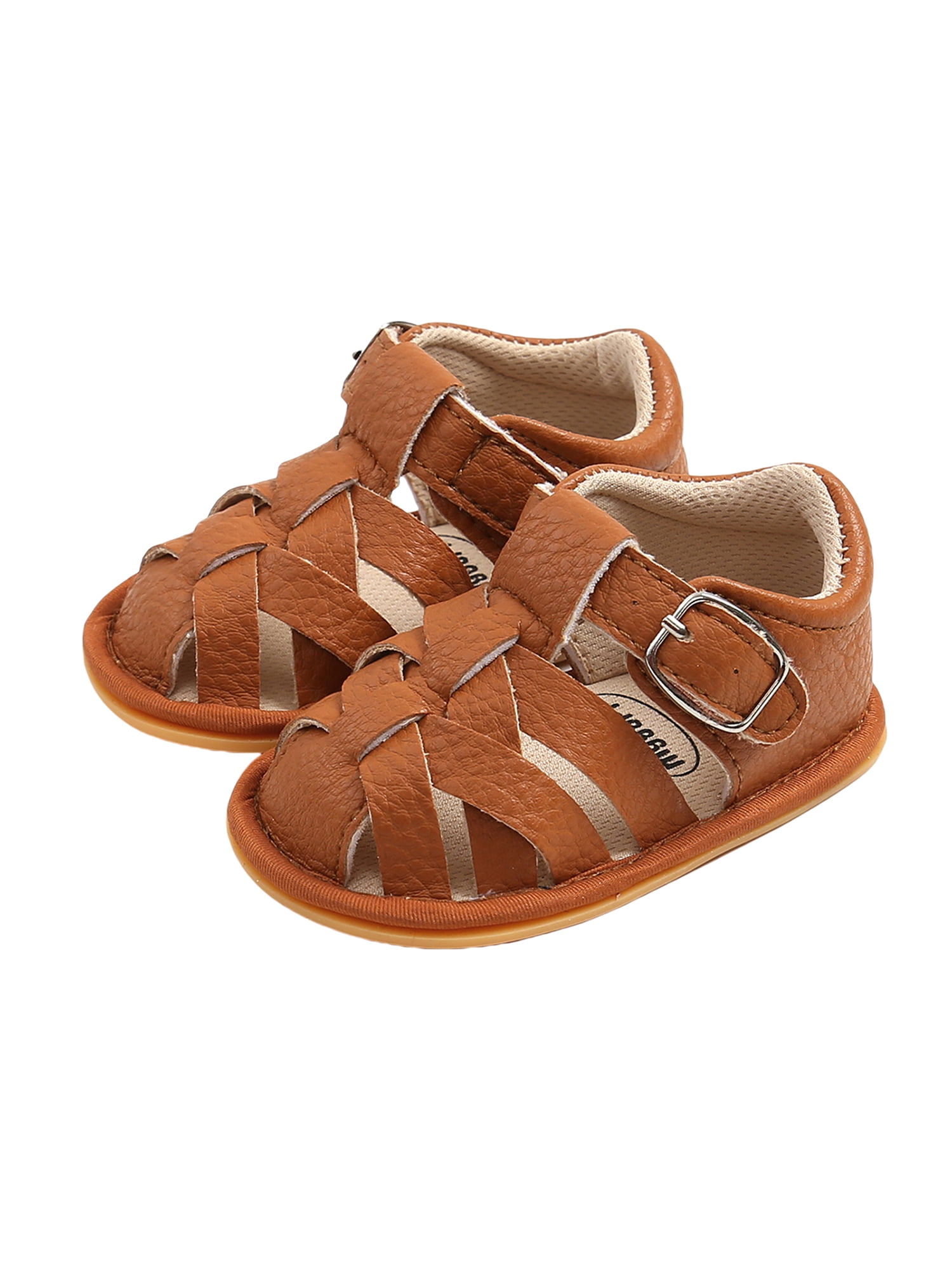 Elektronisch Afslachten type Baby's PU Leather Toddler Sandals Little Children Solid Color Soft Sole  Slip-on Sport Shoes - Walmart.com