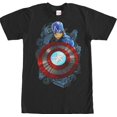 thumbnail image 1 of Mens Marvel Captain America Swirl Pattern T-Shirt - Black - Medium, 1 of 4
