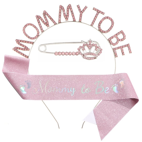 A set of mommy to be mother-to-be party hair band shoulder strap etiquette strap - pink
