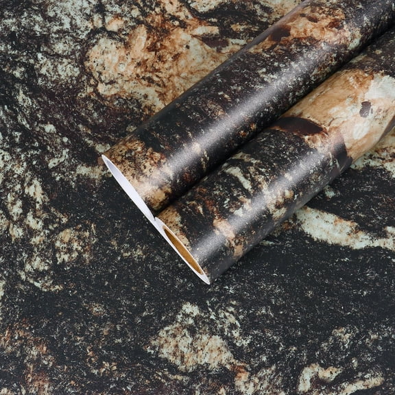 CHIHUT Black Brown Marble Contact Paper for Countertops Waterproof Self Adhesive Matte Marble Wallpaper for Kitchen Removable Wall Paper Vinyl Wrap for Bathroom Cabinets 12''x100''