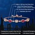 thumbnail image 2 of Gem Stone King 18K Rose Gold Plated Silver Peach Morganite and Red Ruby Bracelet for Women | 3.95 Cttw | Gemstone October Birthstone | Oval 7X5MM | Fully Adjustable 9 inch, 2 of 6