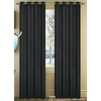 Set of 2 York Blackout Thermal Lined Grommet Top Curtain Drapery Panels 84 Long, Black