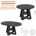 thumbnail image 2 of Fsbecl 43.3in-59in Extendable Round Dining Table for 4-8, Modern Wooden Kitchen Table with Removable Leaves, Black, 2 of 9