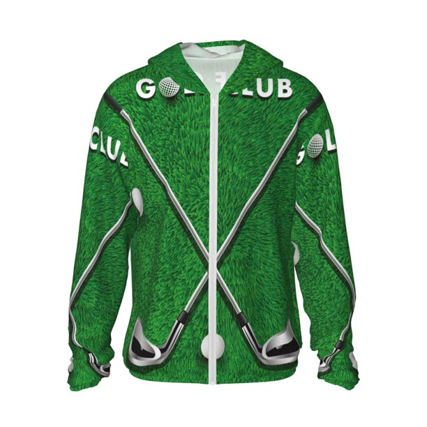 Fotbe Golf Sport Club Chaqueta con Protección Solar UPF 50+ para Hombre y Mujer, Camisa con Capucha y Bolsillos-3X-Large