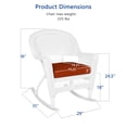 thumbnail image 4 of Jeco Rocker Wicker Chair in White with Red Cushion (Set of 2), 4 of 9