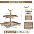 thumbnail image 6 of Tiered Tray for Table Decor: 2 Tier Serving Stand Farmhouse Decorative Tray for Coffee Bar Centerpiece Rectangle Wood Display Stands Kitchen Counter (Rustic White), 6 of 9
