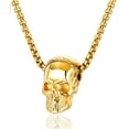 thumbnail image 1 of Collar con Dije Calavera MADIOLA Cadena dorada Punk Gotico, 1 of 7