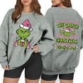 thumbnail image 2 of Womens Funny Christmas Sweatshirt Long Sleeve Funny Cute Xmas Crewneck Pullover 2-Gray XL 1, 2 of 5