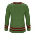 thumbnail image 4 of ZCFZJW Men's Casual V Neck Contrast Stripes Cable Knit Pullover Sweater Tops Trendy Fall Winter Long Sleeve Graphic Jumper Tops Green L, 4 of 5