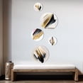 thumbnail image 3 of Designart "Cubist Black and Gold Artistry III" Minimalism Metal Wall Art Set of 5 Piece, 3 of 5