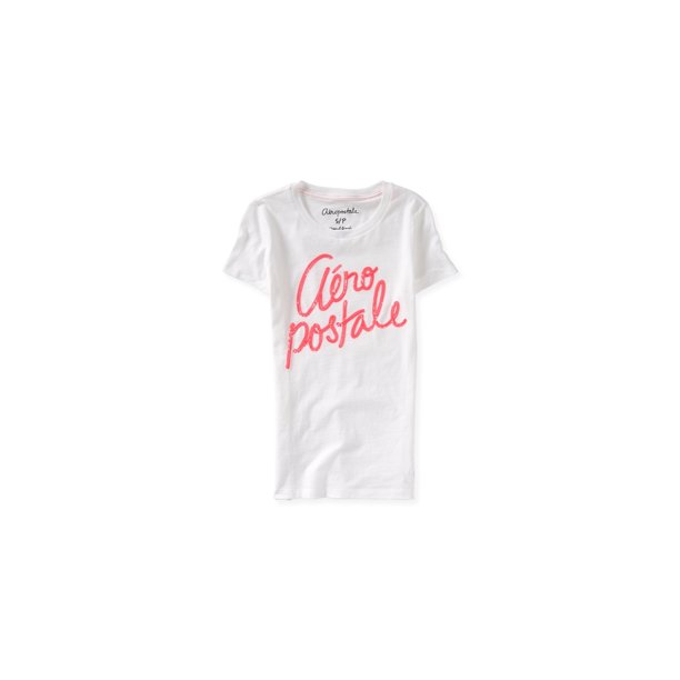 Aeropostale - Camiseta adornada con lentejuelas para mujer, blanca, pequeña Aeropostale Camiseta adornada
