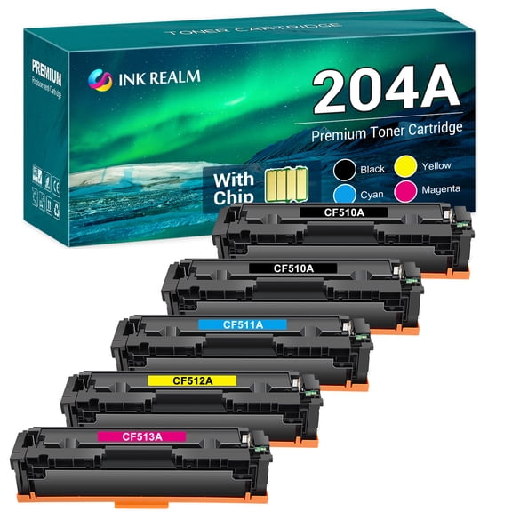 Cool Toner Compatible Toner Replacement for HP CF513A 204A use for Color MFP M180nw M180n M181fw M154nw M154a （2 * Black,Cyan,Magenta,Yellow, 5-Pack)