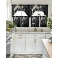 thumbnail image 5 of Cute Dog Kitchen Curtains Sets 36 Inch Length with Valance, Black Pet Retro Picture Swag Valances and Tiers Curtain Set Drapes Swag Curtains for Living Room, Bathroom, Bedroom, Cafe, 5 of 6