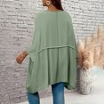 thumbnail image 5 of Delconic Womens Three Quarter Sleeve Blouse Casual Work Tunic Top Loose Fit Asymmetrical Hem Layered Pullover Office Shirt Light Green 3XL, 5 of 5