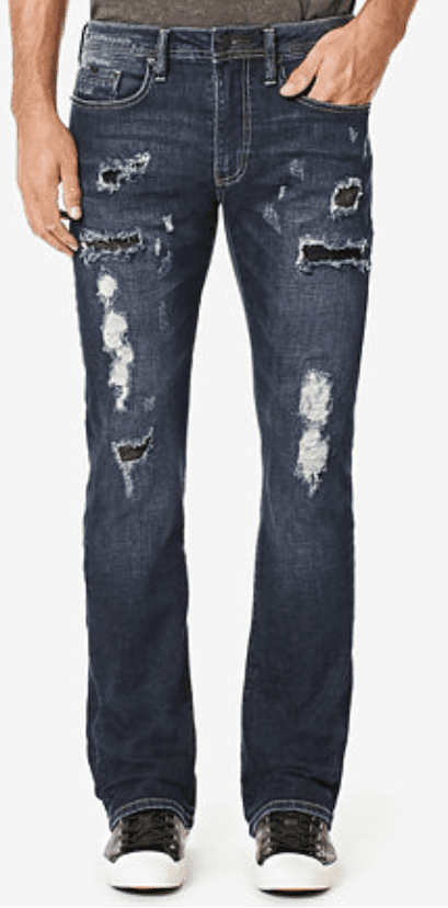 men's boot cut ripped jeans