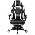 thumbnail image 1 of Patiojoy Chaise de Gaming à Hauteur Réglable avec Coussin Ergonomique Dossier Haut Blanc, 1 of 6