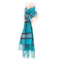 thumbnail image 3 of Cashmere Feel New England Plaid Scarf - 100% Acrylic - Super Soft - Teal, 3 of 7