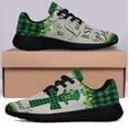 thumbnail image 3 of St Patrick's Day Irish Shamrock Clover Not Lucky JuStBlessed Shoes Sneakers Black Size 4, 3 of 7