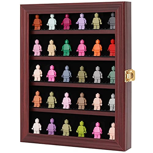 VERANI Minifigures Miniature Display Case Collectibles Display Box Wall Mount Figure Display Curio Cabinet With UV Protected Anti Fade 92% Clear For