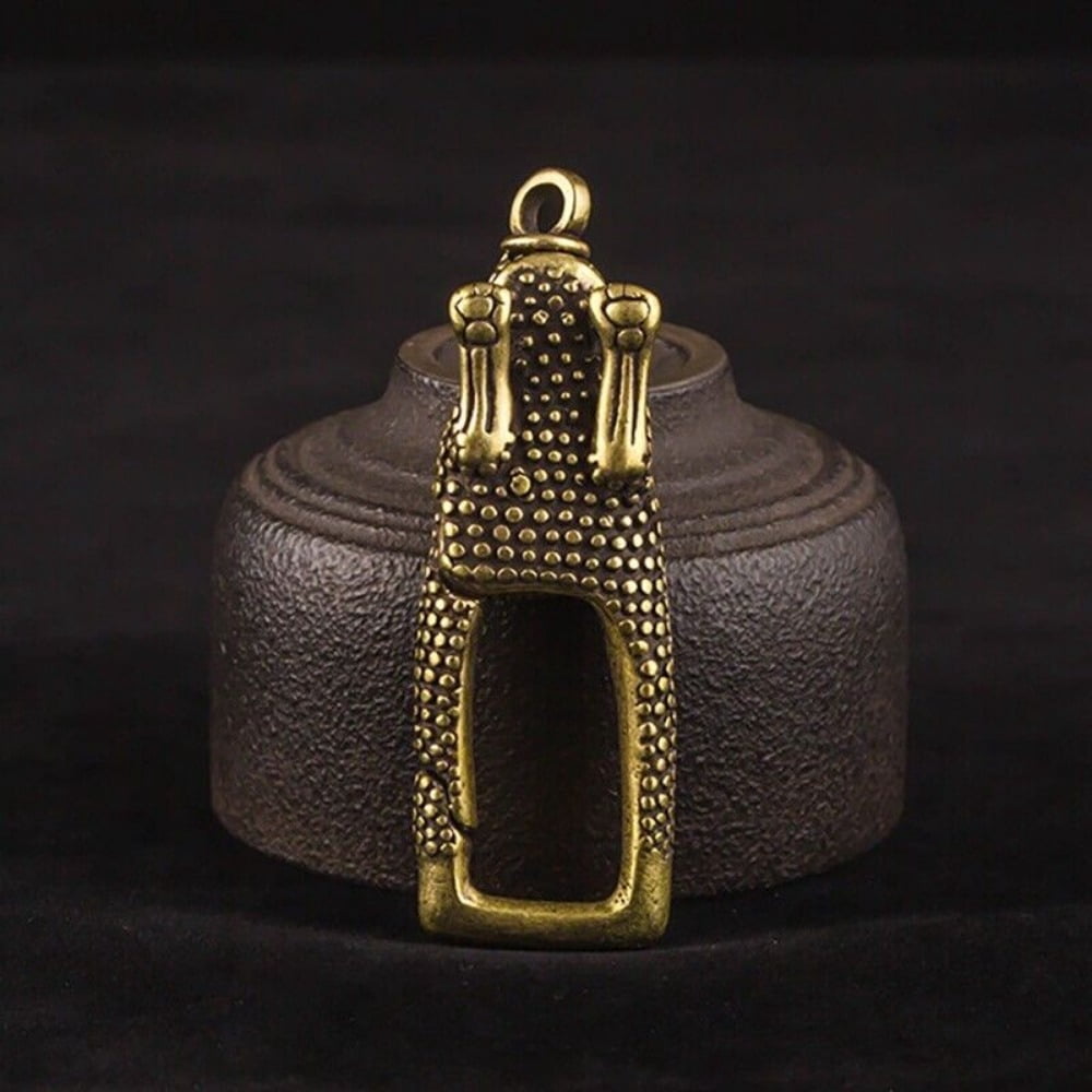 Brass Pure Beast Pixiu Keychain Key Ring Hanging Ornament Miniature Craft