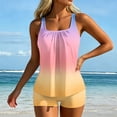 thumbnail image 5 of Tankini Swimsuits for Women Summer Gradient Tummy Control Two Piece Bathing Suits Tank Tops with Swim Shorts Swimwear, L, 5 of 6
