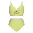 thumbnail image 3 of Conjunto de Bikini de Cintura Súper Alta para Mujeres con Cuello en V con Textura Ruched 2025 Traje de Baño de Playa de Verano, 3 of 7