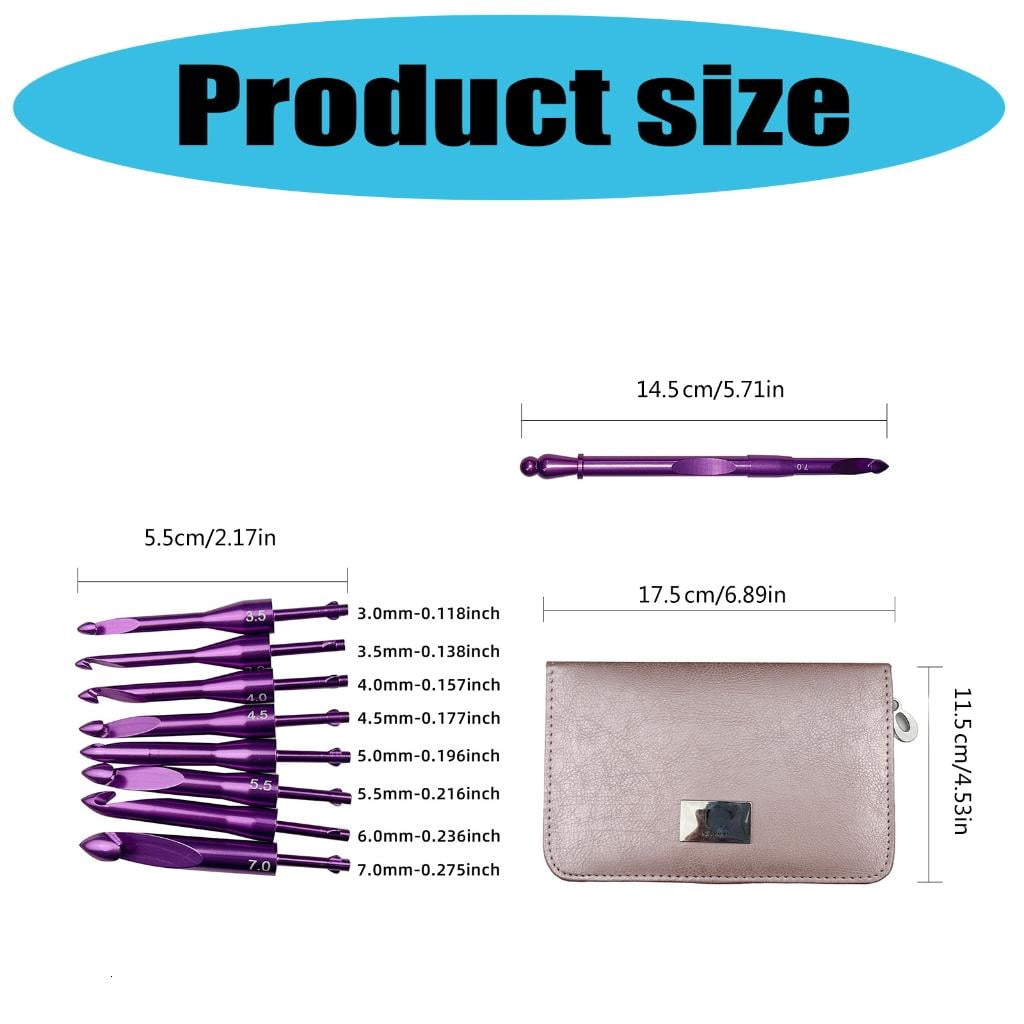 WE-POLUJ Aluminum Crochet Hook with 8 Interchangeable Tip Knitting Marker Knitting Needle