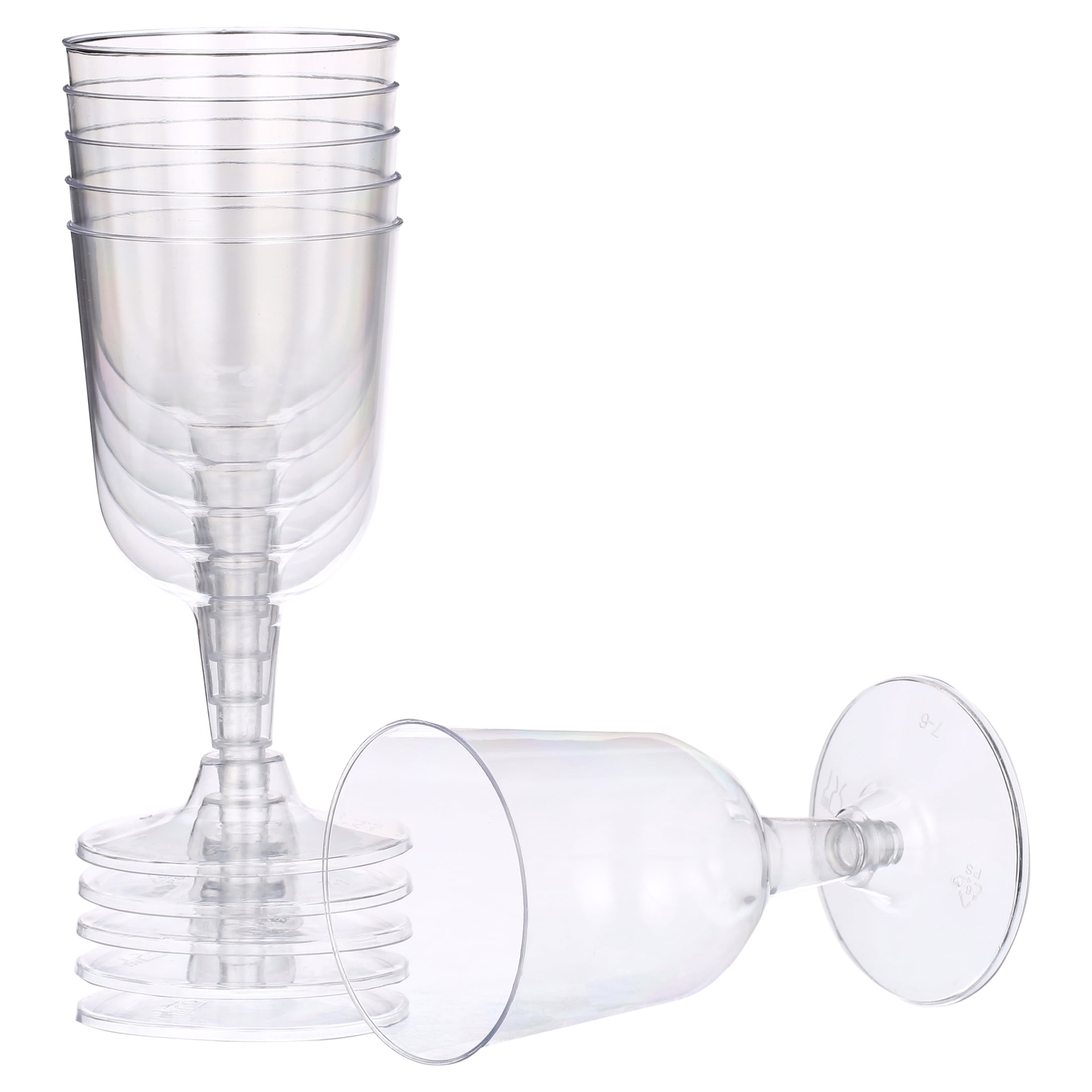 Decorrack 24 Plastic Wine Glasses 6 oz Clear Shatterproof - Walmart.com