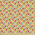 thumbnail image 1 of Retro Fabric by the Yard, Geometric Ornament in Lively Colors and Checkered Mosaic Design, Decorative Upholstery Fabric for Sofas and Home Accents, Multicolor by Ambesonne, 1 of 5