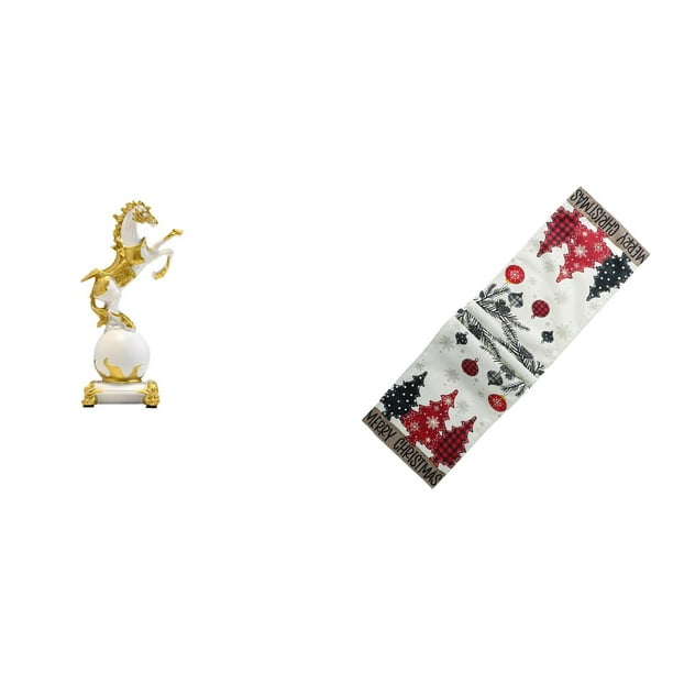 Figura de escritorio,Estantería con estatua de caballo para escritorio,oficina y decoración del hogar.,Figura decorativa de escritorio de resina para decoración del hogar,Camino de mesa