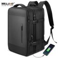 thumbnail image 2 of Mochila de viaje expandible para hombre, de 17 pulgadas, para ordenador portátil, de negocios, con carga USB, resistente al agua, de gran capacidad, para equipaje escolar XA 334C, 2 of 5