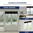 thumbnail image 2 of Small Window Treatment Curtain Valance Short Black Panel Drape Pocket Valances Drapery Window Polyester Blackout for Cupboard Kitchen 132x46cm, 2 of 6