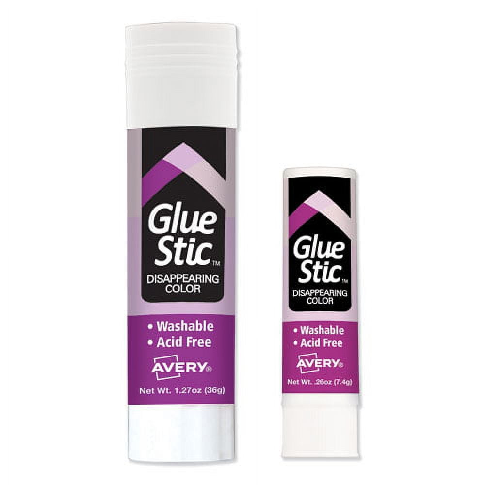 Permanent Glue Stic, 1.27 Oz, Applies Purple, Dries Clear | Bundle of 10 Each
