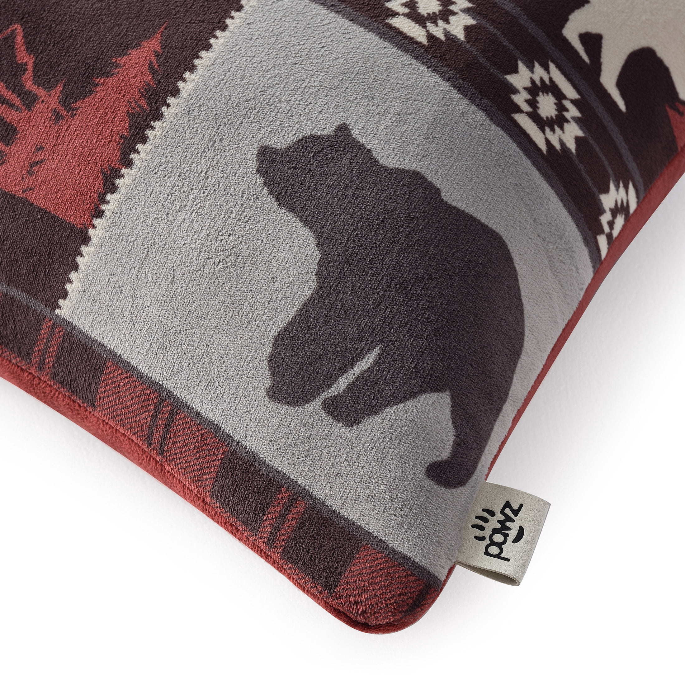 Pawz Red Bear Soft Fleece 20"x54" Body Pillow, for Adults and Teens