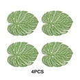 thumbnail image 2 of Cateissary 4 pack/lote tapetes de comedor de gran flexibilidad para hoteles y oficinas decoraciones de hojas traseras de tortuga huecas Mostrada Verde, 2 of 6