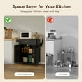 thumbnail image 6 of Lofka Kitchen Island Cart with Storage on Wheels, Microwave Stand with Spice Rack & Towel Rack, Black Rolling Kitchen Cart with Drawer, Adjustable Shelf for Small Kitchen, Dining Room, 6 of 11