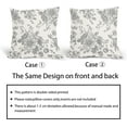 thumbnail image 5 of Light Grey and Cream Floral Pillow Covers 18x18 Inch Set of 2 Vintage Floral Throw Pillow Covers Chinoiserie Flower Pillowcases Rustic Farmhouse Cotton Linen Cushion Covers for Couch Bed Sofa Decor, 5 of 6