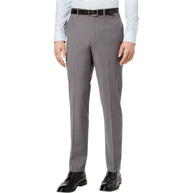 DKNY - Pantalones de vestir para hombre, elásticos, color gris, 33 de ancho x 30 de largo