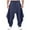Navy, variant on Men's Cotton Harem Pants Casual Loose Hippie Drop Crotch Trouser,Mens Casual Harem Pants Baggy Elastic Drawstring Waist Hippie Pant